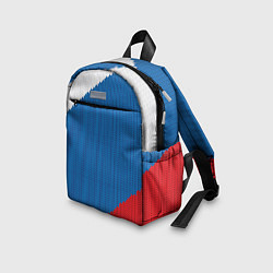 Детский рюкзак Белый синий красный вязаный фон, цвет: 3D-принт — фото 2
