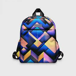 Детский рюкзак Неоновые абстрактные горы, цвет: 3D-принт