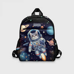 Детский рюкзак Крутой котик в открытом космосе - нейросеть, цвет: 3D-принт