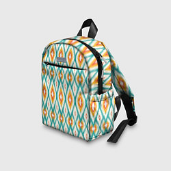 Детский рюкзак Геометрический узор икат - орнамент народов узбеки, цвет: 3D-принт — фото 2