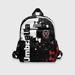 Детский рюкзак Umbrella Security на спортивном красно бело чёрном, цвет: 3D-принт