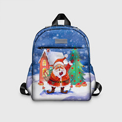 Детский рюкзак Дед Мороз с мешком и елкой, цвет: 3D-принт