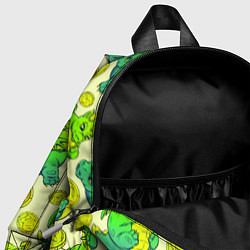 Детский рюкзак Круглые драконы с монетами, зеленый, цвет: 3D-принт — фото 2