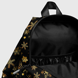 Детский рюкзак Россыпи золотых снежинок, цвет: 3D-принт — фото 2