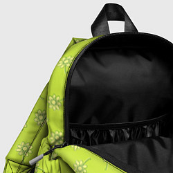 Детский рюкзак Цветочки на ярко-салатовом, цвет: 3D-принт — фото 2