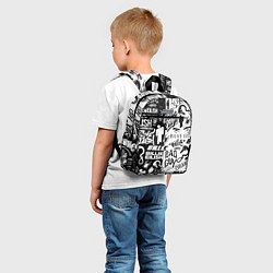 Детский рюкзак Billie Eilish чернобелые битва лого, цвет: 3D-принт — фото 2