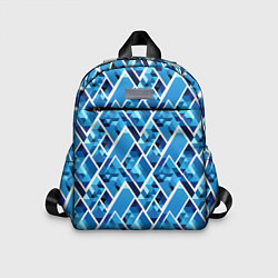 Детский рюкзак Синие треугольники и белые полосы, цвет: 3D-принт