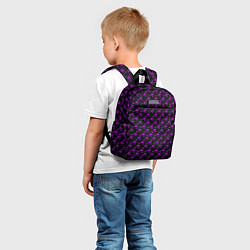 Детский рюкзак Паттерн короны чёрно-розовый, цвет: 3D-принт — фото 2