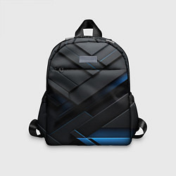 Детский рюкзак Голубая неоновая полоса на черном, цвет: 3D-принт