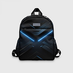 Детский рюкзак Синяя неоновая полоса на черном фоне, цвет: 3D-принт