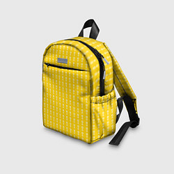 Детский рюкзак Жёлтый полосы в цветочек, цвет: 3D-принт — фото 2