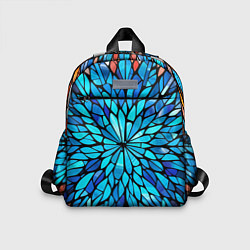 Детский рюкзак Голубой витражный цветок, цвет: 3D-принт
