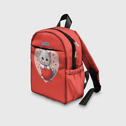 Детский рюкзак Мультяшный котенок держит красное сердечко, цвет: 3D-принт — фото 2