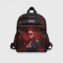 Детский рюкзак Девушка в красных наушниках, цвет: 3D-принт