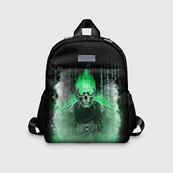 Детский рюкзак Зелёный скелет в дыму, цвет: 3D-принт