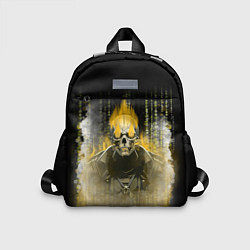 Детский рюкзак Жёлтый скелет в дыму, цвет: 3D-принт