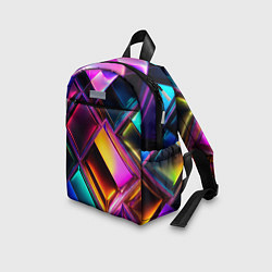 Детский рюкзак Цветные стеклянные блоки - неоновый геометричный у, цвет: 3D-принт — фото 2
