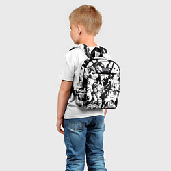 Детский рюкзак Истребитель демонов черно белый постер, цвет: 3D-принт — фото 2