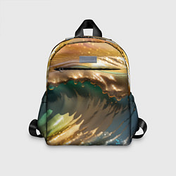 Детский рюкзак Перламутровые блестящие волны радужных цветов, цвет: 3D-принт