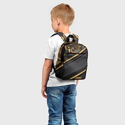 Детский рюкзак Лепнина объемные узоры золотые, цвет: 3D-принт — фото 2