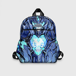 Детский рюкзак Синий череп киберпанк, цвет: 3D-принт