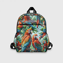 Детский рюкзак Попугаи Ара - тропики джунгли, цвет: 3D-принт