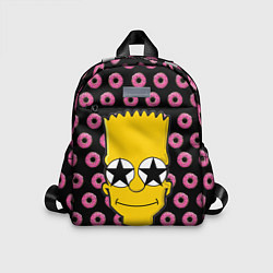 Детский рюкзак Барт Симпсон на фоне пончиков, цвет: 3D-принт