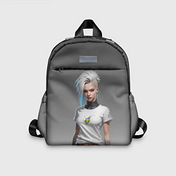 Детский рюкзак Блондинка в белой футболке Cyberpunk 2077, цвет: 3D-принт