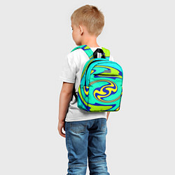 Детский рюкзак Скрученные неоновые линии, цвет: 3D-принт — фото 2