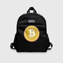 Детский рюкзак Биткоин желтое лого криптовалюта, цвет: 3D-принт