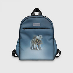 Детский рюкзак Белый северный медведь в стиле стимпанк, цвет: 3D-принт