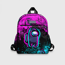 Детский рюкзак Амонг ас - брызги неона, цвет: 3D-принт