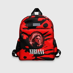 Детский рюкзак Nirvana красные краски рок бенд, цвет: 3D-принт