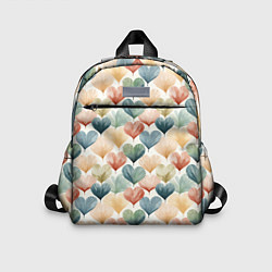 Детский рюкзак Разноцветные нарисованные сердечки, цвет: 3D-принт