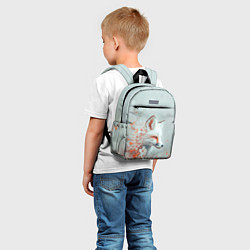 Детский рюкзак Белый лис в цветах, цвет: 3D-принт — фото 2