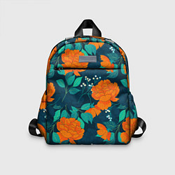 Детский рюкзак Паттерн с оранжевыми цветами, цвет: 3D-принт
