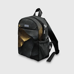 Детский рюкзак Черная текстура с золотистым напылением, цвет: 3D-принт — фото 2