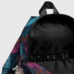 Детский рюкзак Черепа с цветами синие, цвет: 3D-принт — фото 2