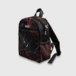 Детский рюкзак Черно-красный мрамор, цвет: 3D-принт — фото 2