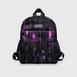 Детский рюкзак Киберпанк светящиеся фиолетовые элементы, цвет: 3D-принт