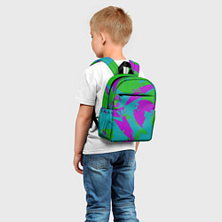 Детский рюкзак Бирюзово-зелёная абстракция, цвет: 3D-принт — фото 2