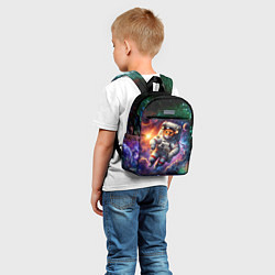 Детский рюкзак Котик бравый космонавт - неон, цвет: 3D-принт — фото 2