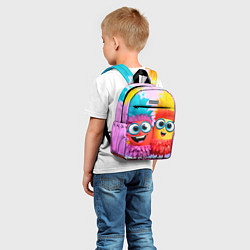 Детский рюкзак Два забавных персонажа боба - поздравляем тебя, цвет: 3D-принт — фото 2