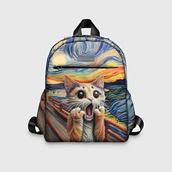 Детский рюкзак Кот крик вязаный арт, цвет: 3D-принт