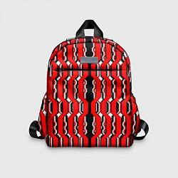 Детский рюкзак Красные и белые техно линии