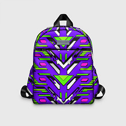 Детский рюкзак Техно броня фиолетово-зелёная, цвет: 3D-принт