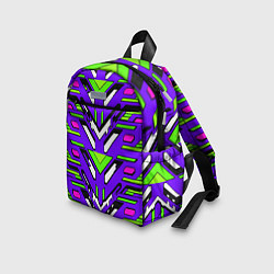 Детский рюкзак Техно броня фиолетово-зелёная, цвет: 3D-принт — фото 2