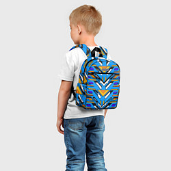 Детский рюкзак Техно броня жёлто-синяя, цвет: 3D-принт — фото 2