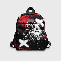 Детский рюкзак Митсубиси на фоне граффити и брызг красок, цвет: 3D-принт