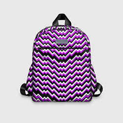 Детский рюкзак Фиолетовые и белые ломаные линии, цвет: 3D-принт